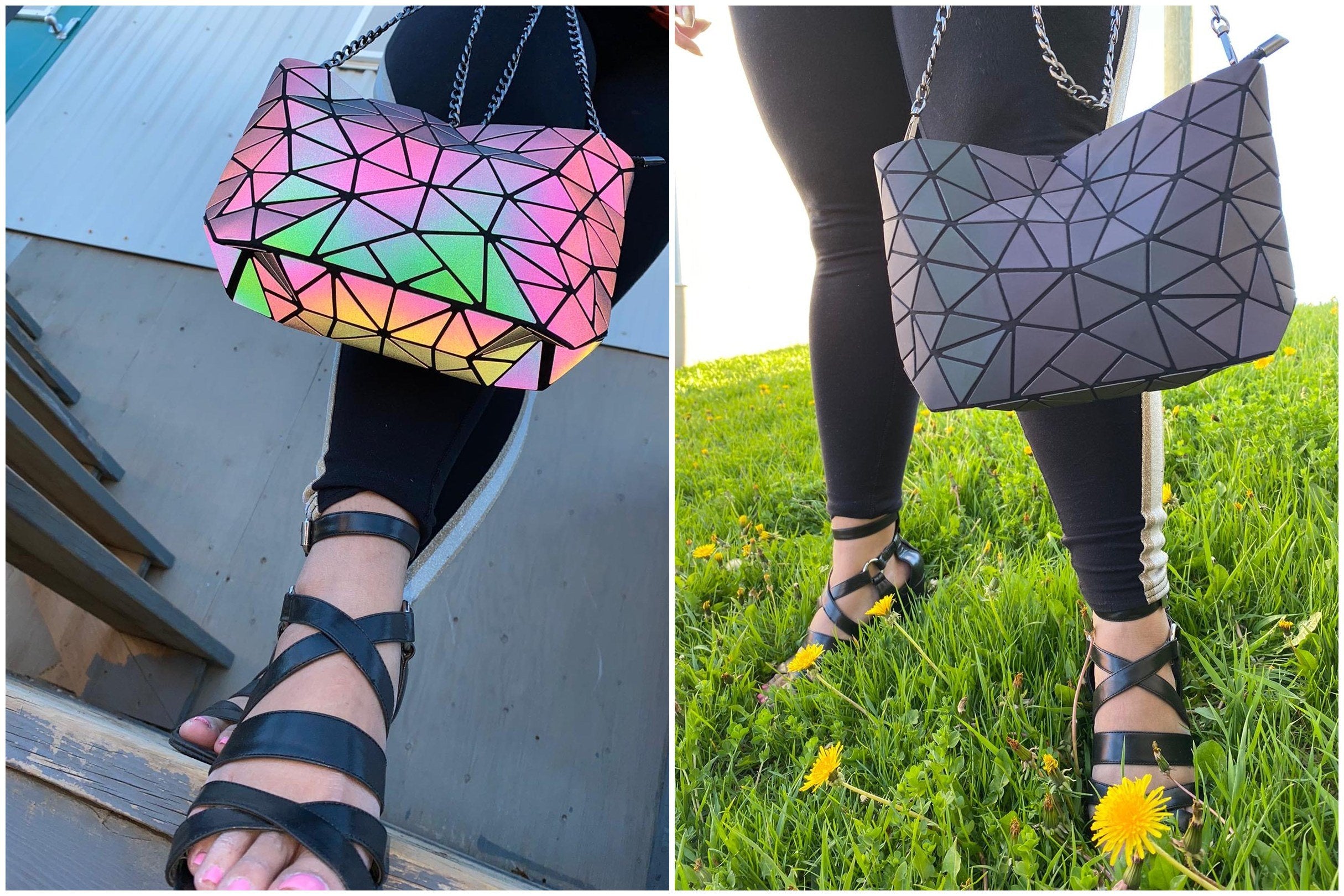 Geometric Luminous Purses And Handbags For Women Holographic Reflectiv –  its-unique buy