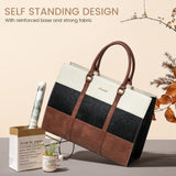 2Pcs Elegant Colorblock Tote, 15.6"