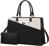 2-teilige Leder-Laptoptasche fürs Büro, 15,6" 17,3" 