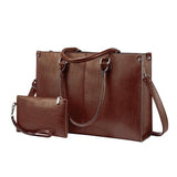 2-teilige Vintage-Laptoptasche aus Leder, 15,6“ 