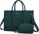 2 Pcs Quilted Laptop Tote Bag, 15.6" 17"