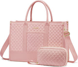 2 Pcs Quilted Laptop Tote Bag, 15.6" 17"