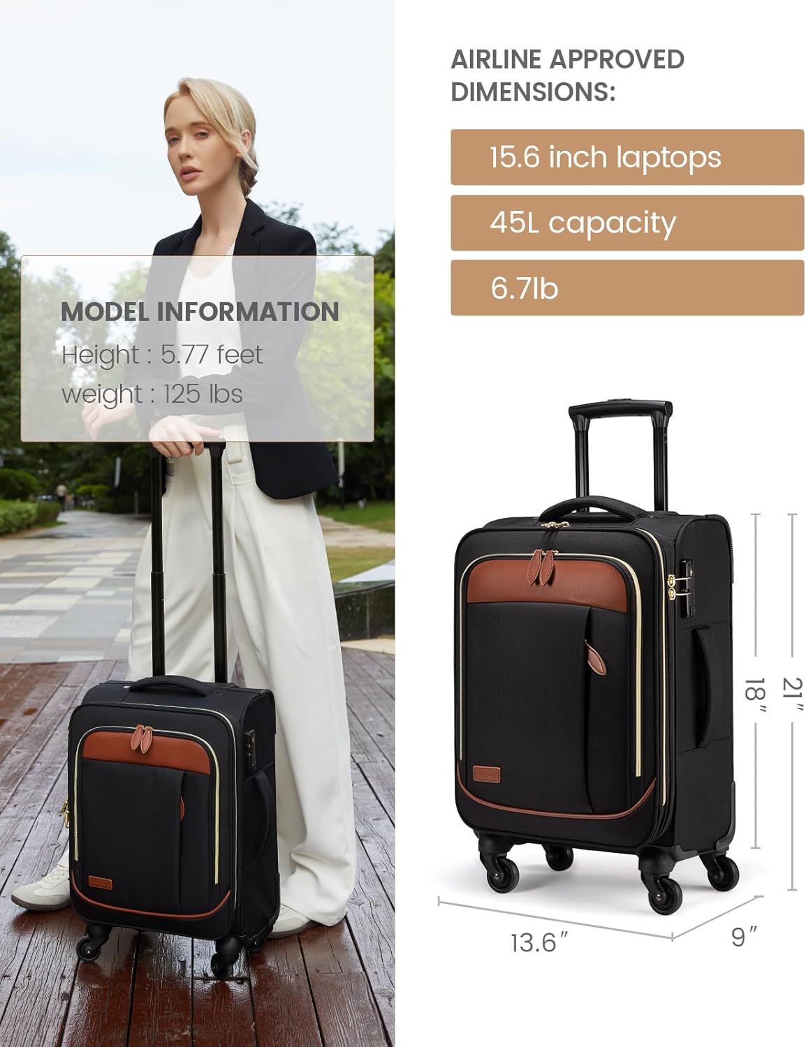 4Pcs Travel Suitcases 20 Inch(US ONLY)