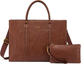 2-teilige Vintage-Laptoptasche aus Leder, 15,6" 