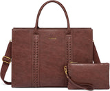 2-teilige Vintage-Laptoptasche aus Leder, 15,6" 