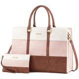 2Pcs Elegant Colorblock Tote, 15.6"