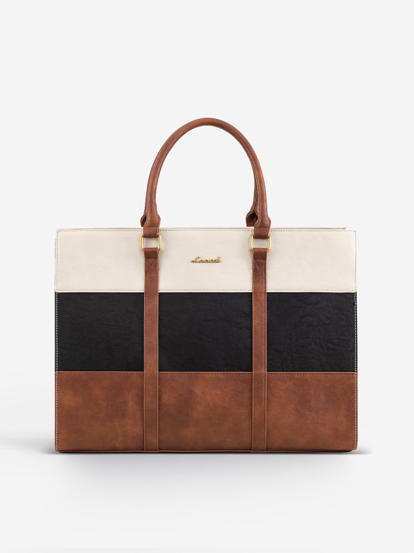 2Pcs Elegant Colorblock Tote, 15.6"