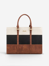 2Pcs Elegant Colorblock Tote Bag, 15.6"