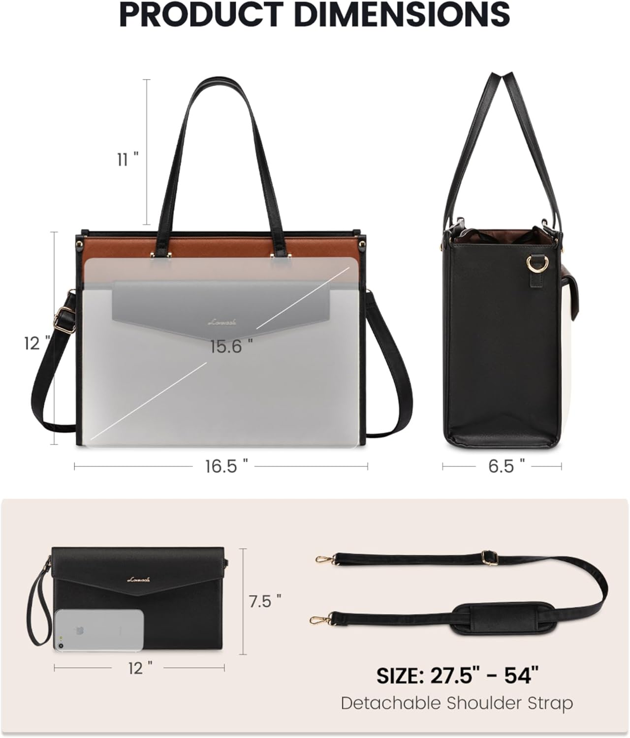 2-in-1 Laptop Tote, 15.6" 17.3"