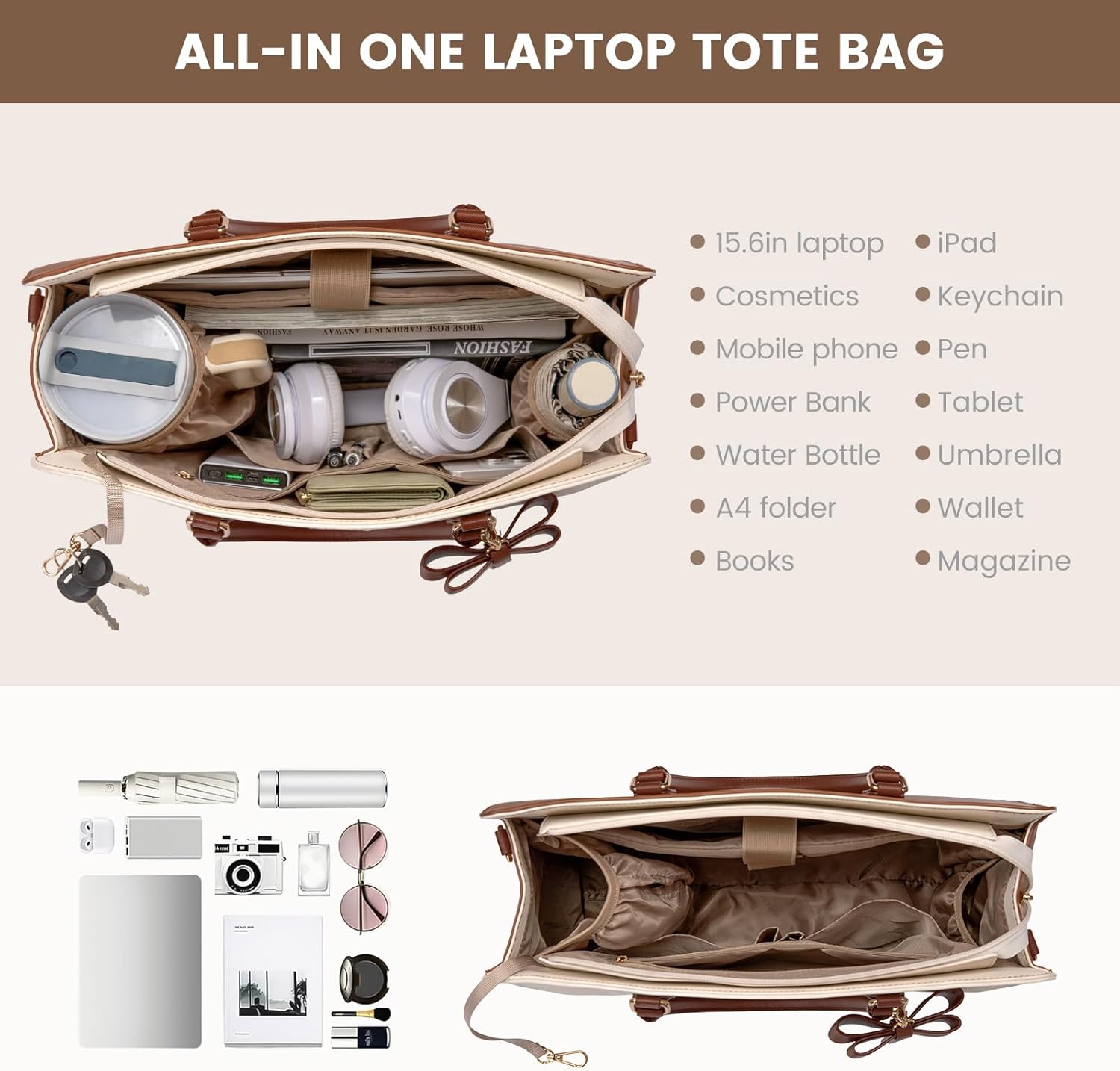 2Pcs Laptop Tote Bag, 15.6"(US Only)