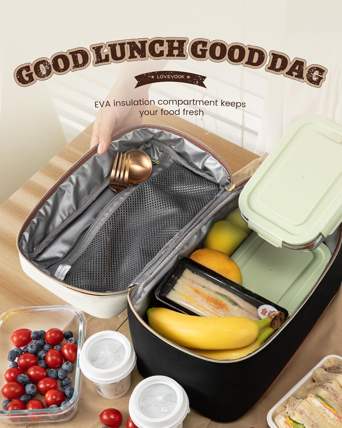 Cooler Lunch Bag with Adjustable Shoulder Strap（US only）