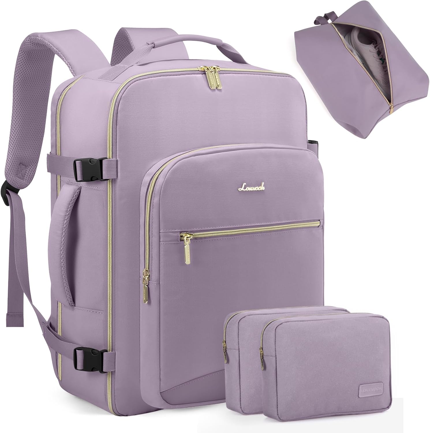 4Pcs, 40/50L Freyja Laptop Travel Backpack, 17" 18"