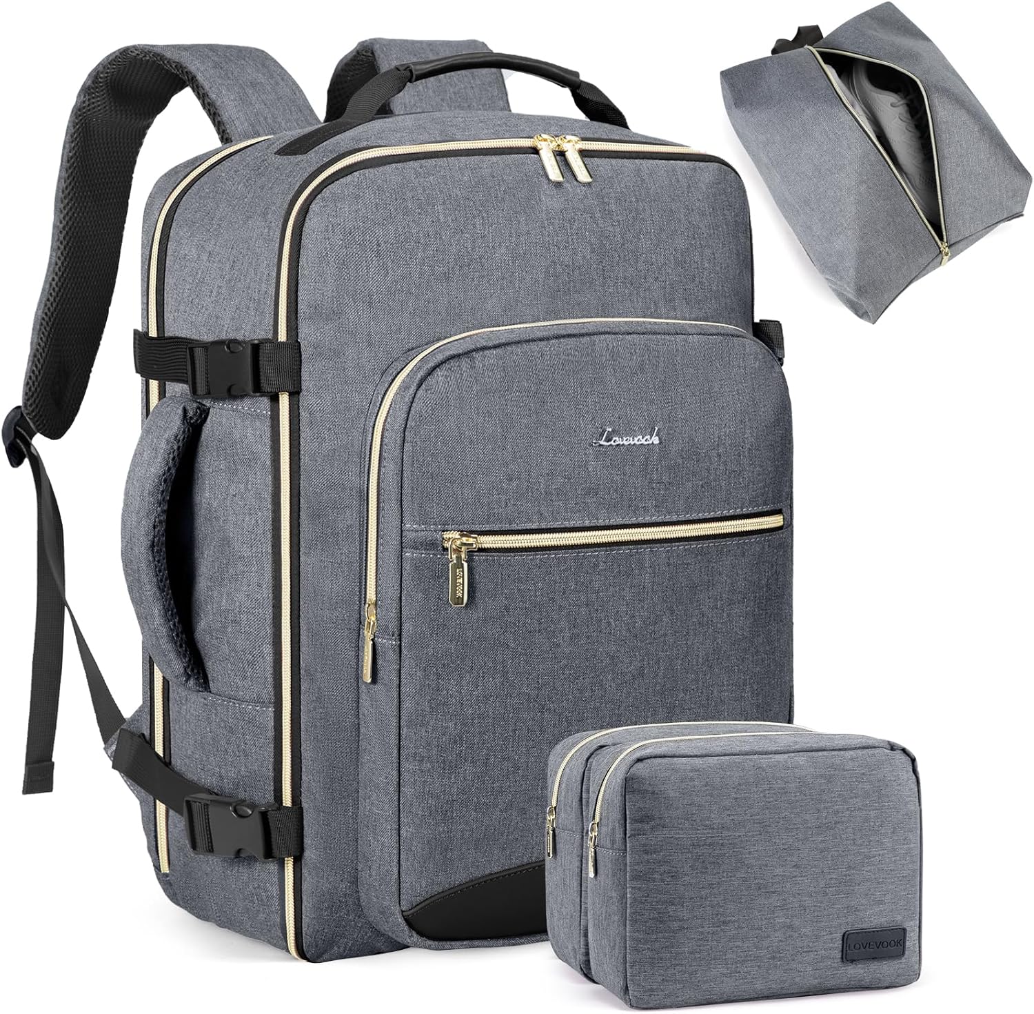 4Pcs, 40/50L Freyja Laptop Travel Backpack, 17" 18"