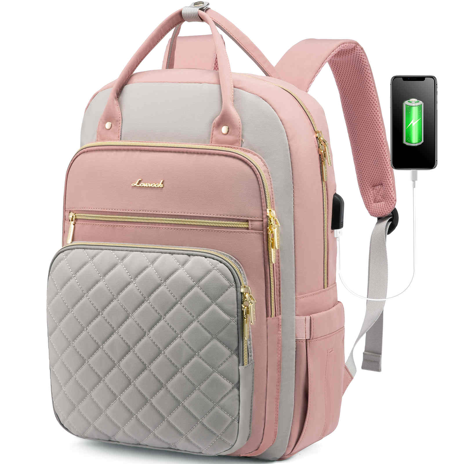 LOVEVOOK Laptop Backpack for Women contrasting colors Fit 15.6