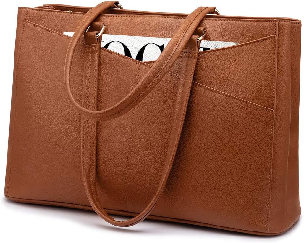 Leather laptop tote bags for work sale