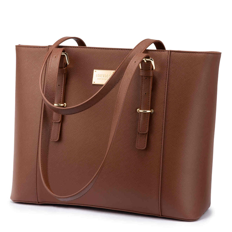  Laptop Bag for Women 15.6 Inch Leather Laptop Tote Bag