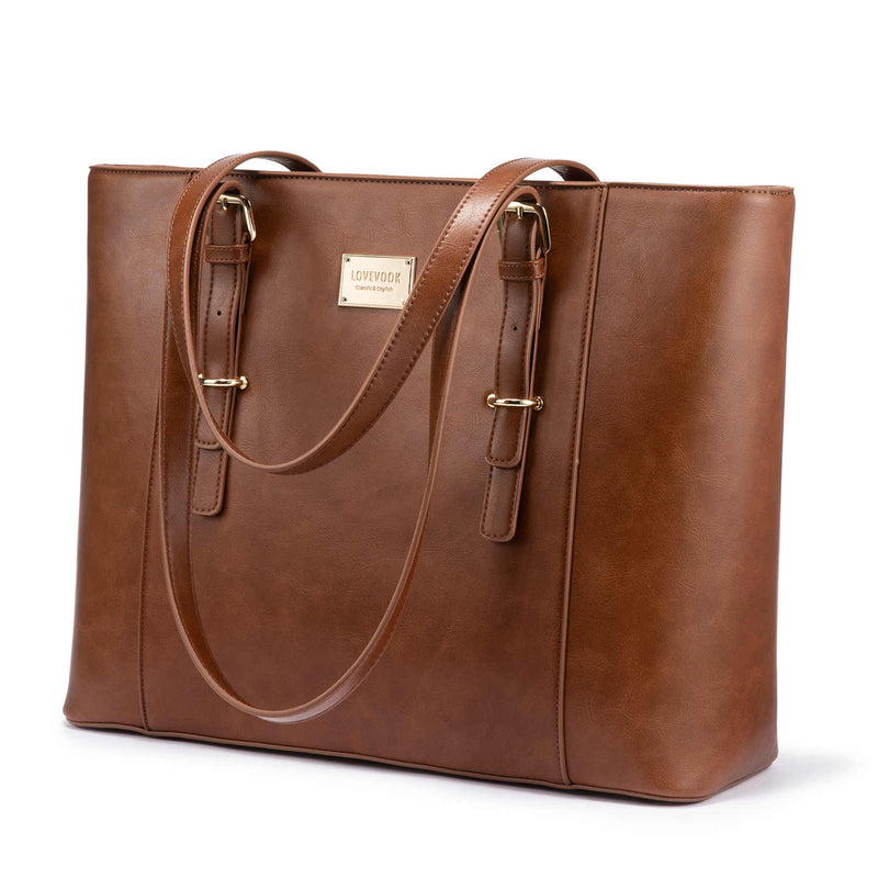 Women Handbag Tote Bag, 15.6 Inch PU Leather Shoulder Bag Laptop