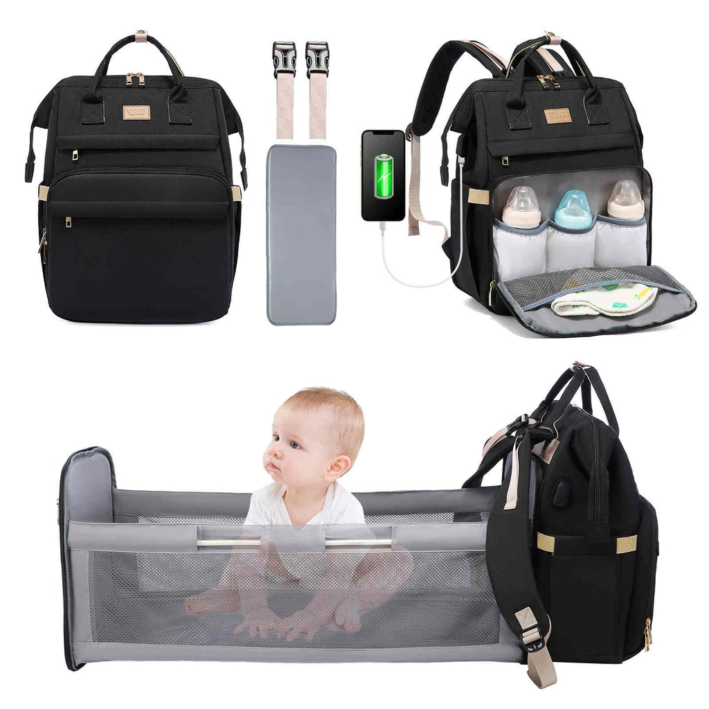 Baby 3 in 1 Portable Bassinet Cot Mummy Travel Bag Diaper Bag and Change  Station