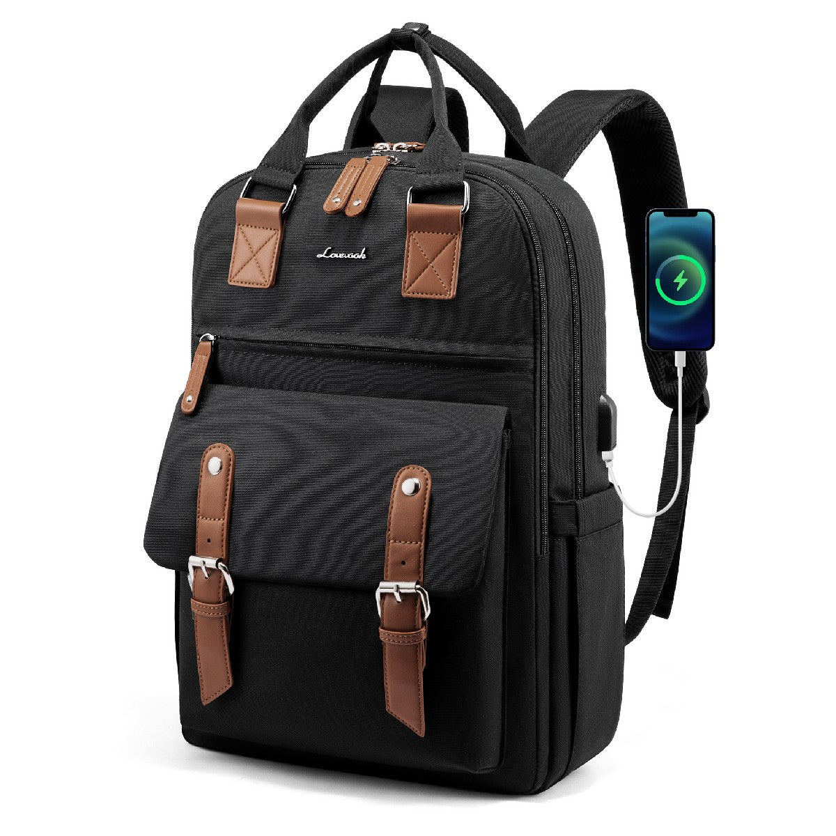 LOVEVOOK Laptop Backpack with USB Charging Port Fit 15.6 17 inch