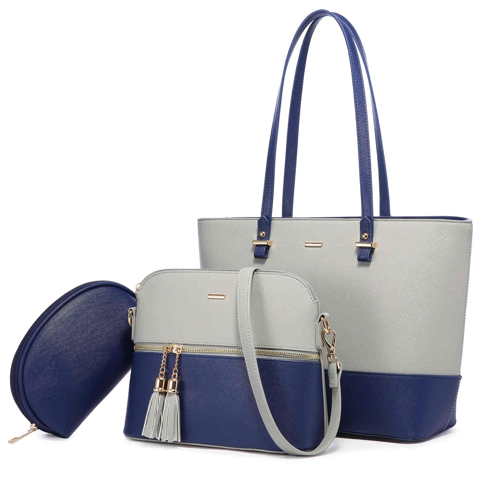 LOVEVOOK Purses and Handbags for Women Fashion Tote Bags Shoulder Bag Top Handle Satchel Bags Purse Set 3pcs