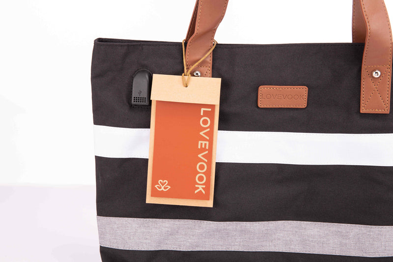 2pcs Bag Set Geometric Pattern Tote Bag Black Purse, Best Work Bag