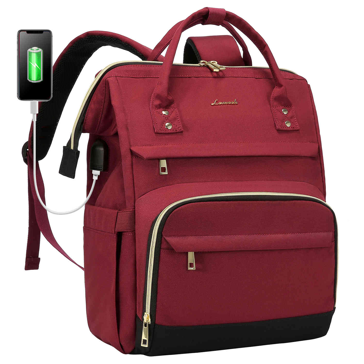 LOVEVOOK Laptop Backpack Women School Bag Contrasting Colors Design Fit 15.6 17 Inch