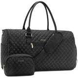 LOVEVOOK 2-Piece Quilted Design Dufflel Bag, with Toiletry Bag - Lovevook