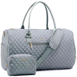 LOVEVOOK 2-Piece Quilted Design Dufflel Bag, with Toiletry Bag - Lovevook