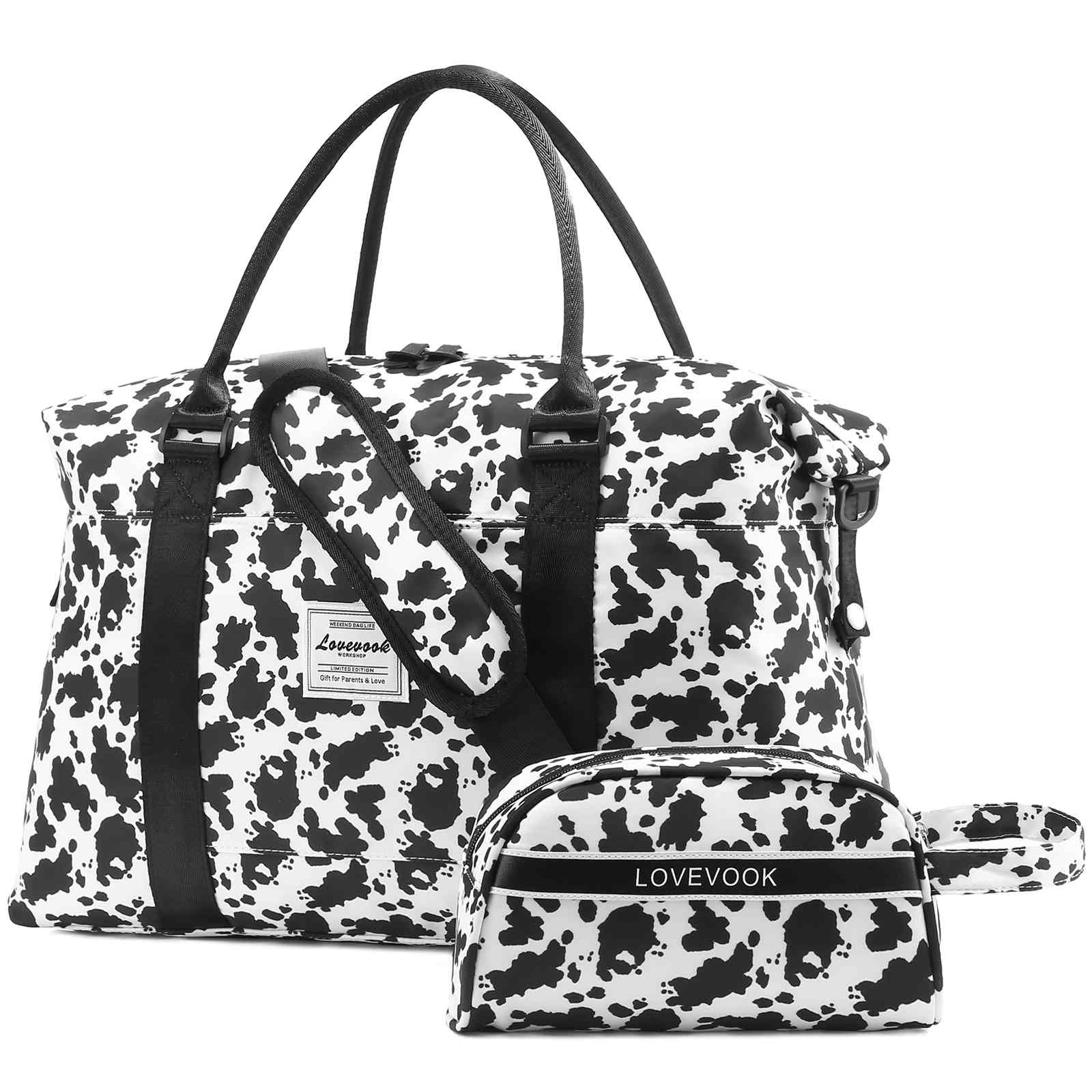 Black Leopard Print Weekend Bag