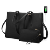 LOVEVOOK 2Pcs Laptop Shoulder Bag for Women, Solid Colors, with wristlet, Fit 15.6 Inch - LOVEVOOK