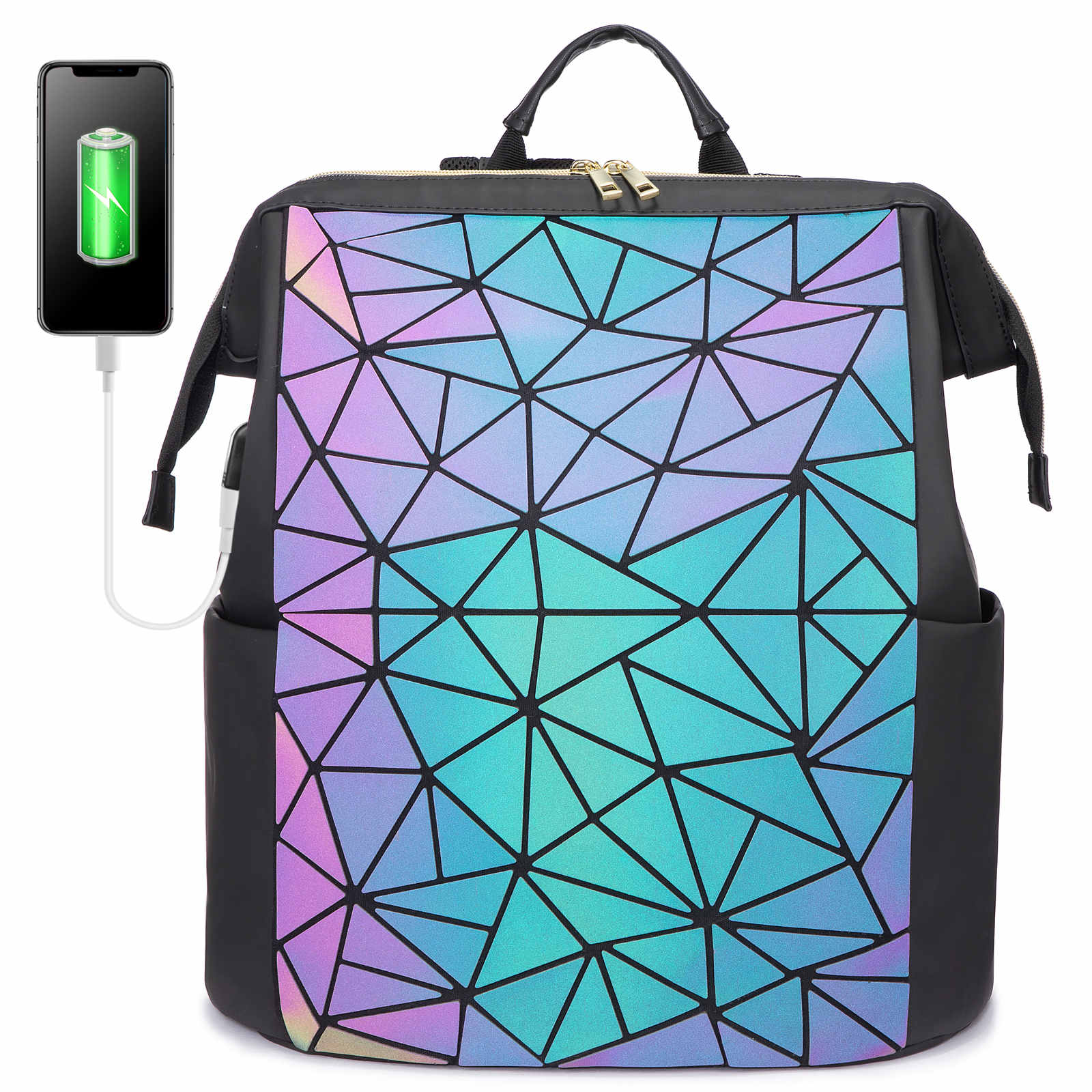 Medium Backpack Geometric Luminous