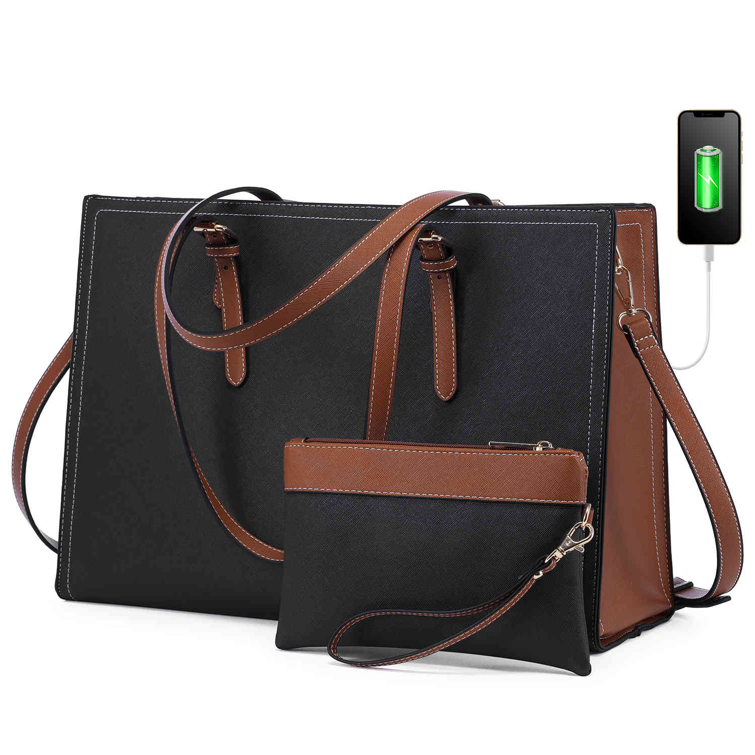 Buy VILL OKSE Black Genuine Leather Executive Formal Office Bag | Shoulder Laptop  Messenger Bag For Men | MacBook|NoteBook Upto 16 Inch| Crossbody Handbags  with Shoulder Straps | 2 Main Compartment Online